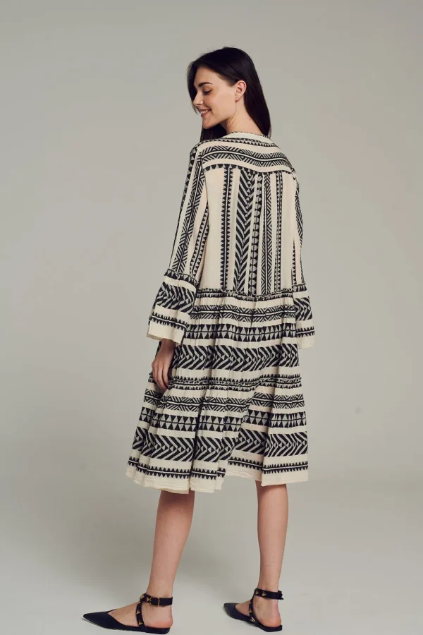 Devotion TWINS Kleider | Ella Midi-Black/Offwhite