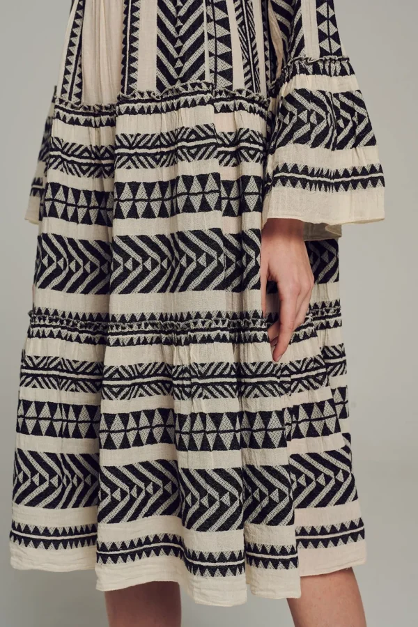 Devotion TWINS Kleider | Ella Midi-Black/Offwhite