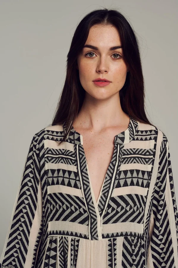 Devotion TWINS Kleider | Ella Midi-Black/Offwhite