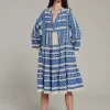 Devotion TWINS Kleider | Ella Midi-Blue/Offwhite