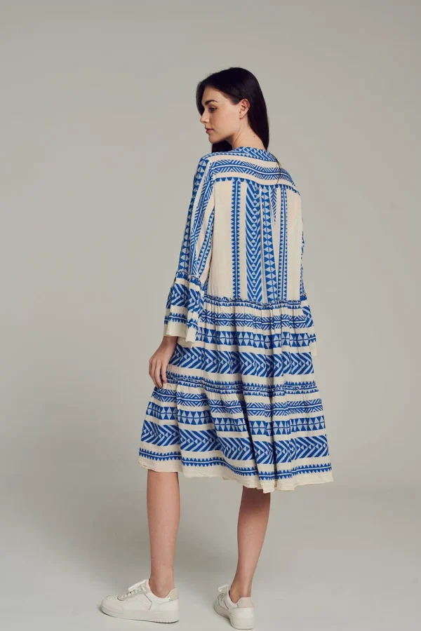 ella_midiblueoffwhite_1.webp Devotion TWINS Kleider | Ella Midi-Blue/Offwhite