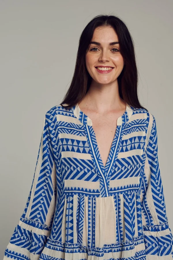 ella_midiblueoffwhite_3.webp Devotion TWINS Kleider | Ella Midi-Blue/Offwhite