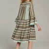 Devotion TWINS Kleider | Ella Midi-Brown-Black/Light Blue