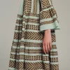 Devotion TWINS Kleider | Ella Midi-Brown-Black/Light Blue