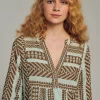 Devotion TWINS Kleider | Ella Midi-Brown-Black/Light Blue