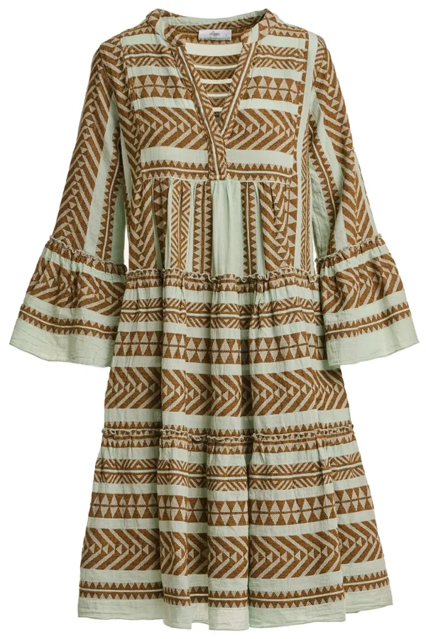 Devotion TWINS Kleider | Ella Midi-Brown-Black/Light Blue