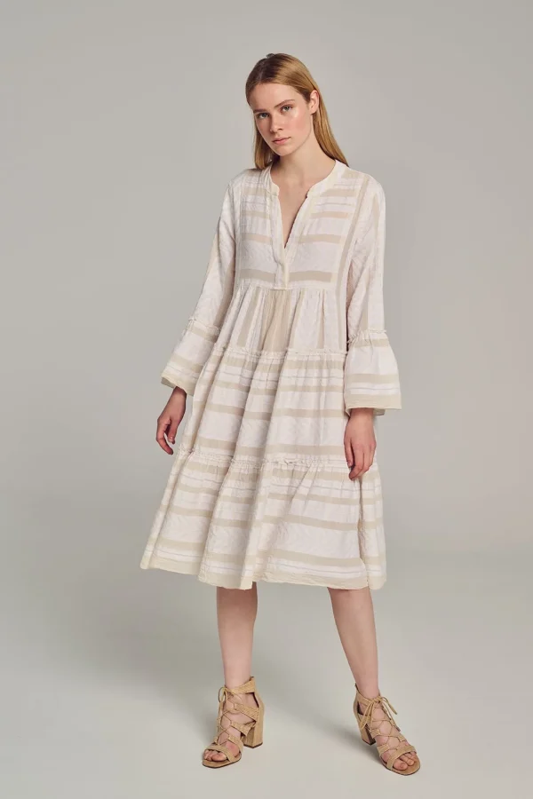 Devotion TWINS Kleider | Ella Midi-Ecru/Offwhite