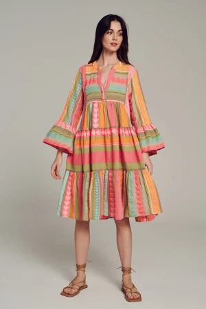 ella_midimulti_npinkorang_0.webp Devotion TWINS Kleider | Ella Midi-Multi N.Pink/Orange