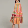 Devotion TWINS Kleider | Ella Midi-Multi N.Pink/Orange