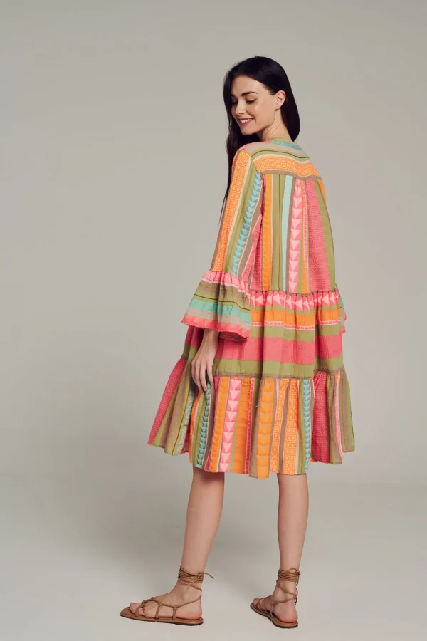 Devotion TWINS Kleider | Ella Midi-Multi N.Pink/Orange