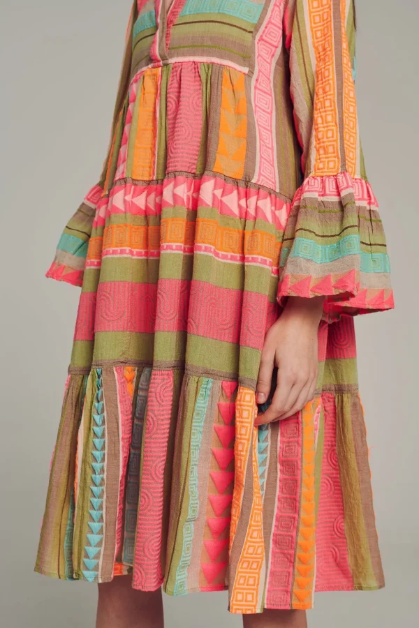 Devotion TWINS Kleider | Ella Midi-Multi N.Pink/Orange
