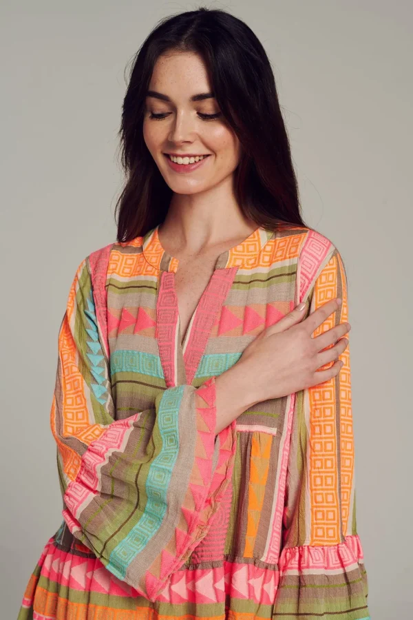 Devotion TWINS Kleider | Ella Midi-Multi N.Pink/Orange