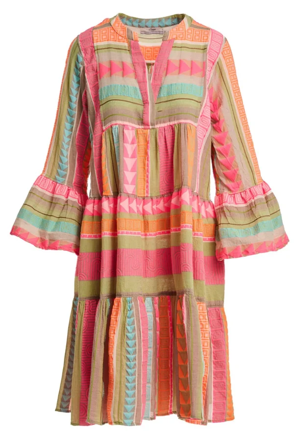 Devotion TWINS Kleider | Ella Midi-Multi N.Pink/Orange