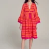 Devotion TWINS Kleider | Ella Midi-N.Orange/Fushia
