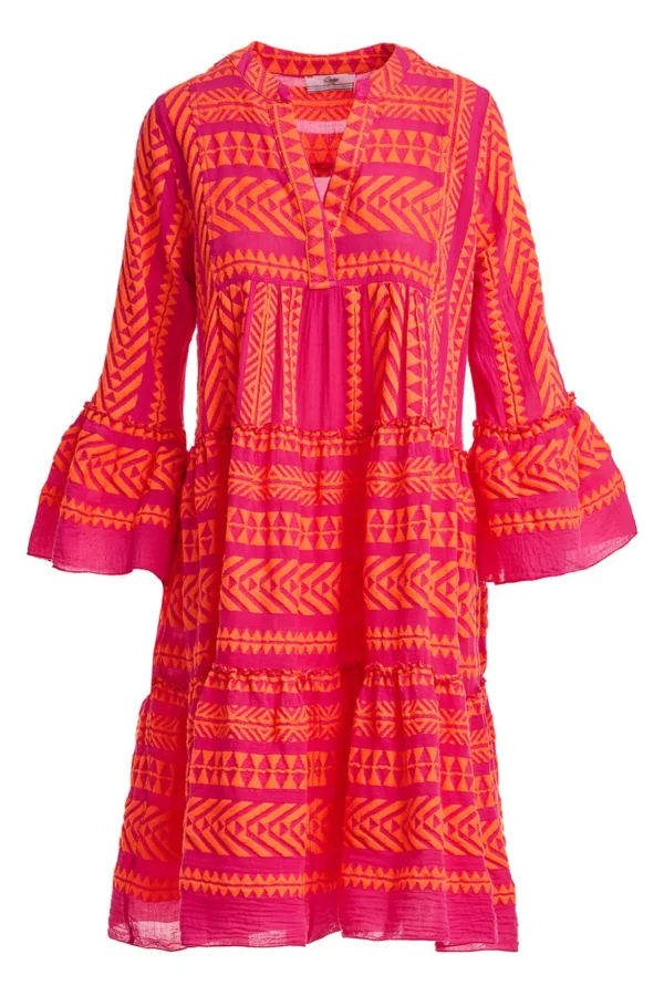 Devotion TWINS Kleider | Ella Midi-N.Orange/Fushia
