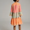Devotion TWINS Kleider | Ella Midi-N.Pink-N.Or/B.Blue