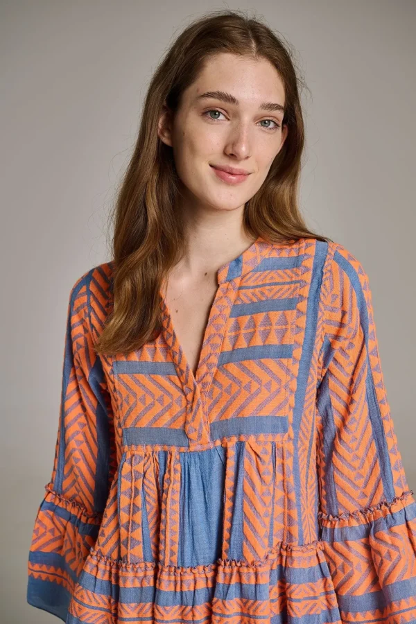ella_midiorangeblue_1-1.webp Devotion TWINS Kleider | Ella Midi-Orange/Blue