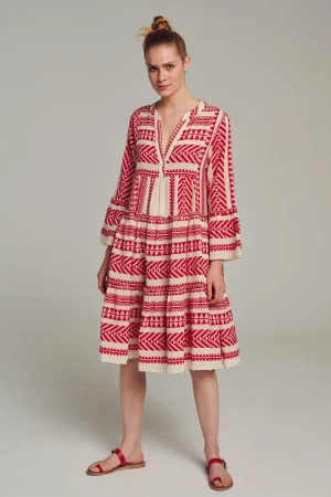 ella_midiredoffwhite_0.webp Devotion TWINS Kleider | Ella Midi-Red/Offwhite