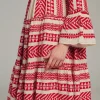 Devotion TWINS Kleider | Ella Midi-Red/Offwhite