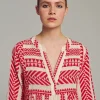 Devotion TWINS Kleider | Ella Midi-Red/Offwhite