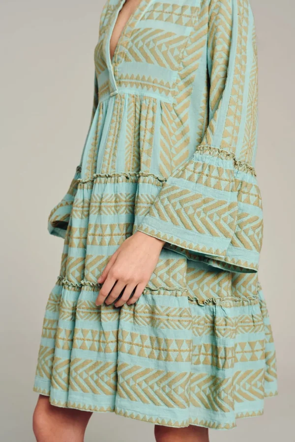 Devotion TWINS Kleider | Ella Short-Beige-L.Blue/Light Blue