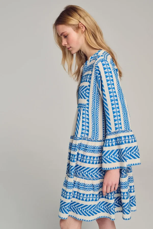 Devotion TWINS Kleider | Ella Short-Blue/Offwhite