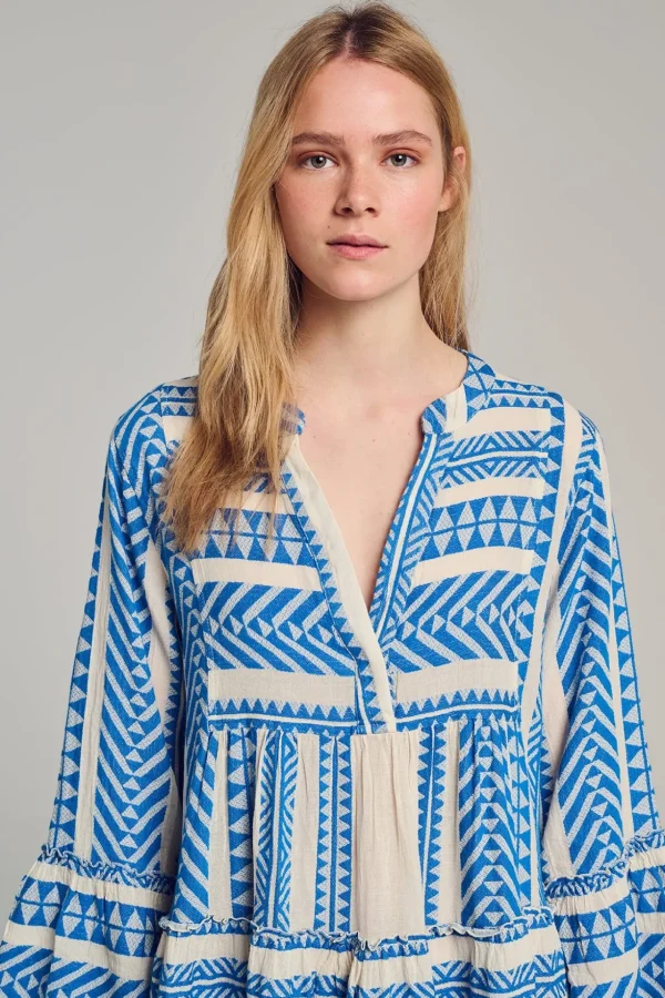 Devotion TWINS Kleider | Ella Short-Blue/Offwhite