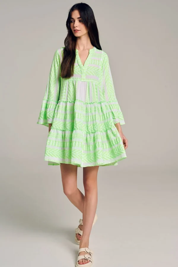 Devotion TWINS Kleider | Ella Short-N.Gr-N.Lime/White