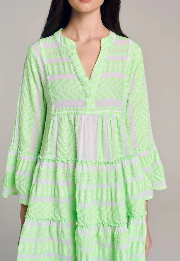 Devotion TWINS Kleider | Ella Short-N.Gr-N.Lime/White