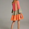 Devotion TWINS Kleider | Ella Short-N.Pink-N.Or/B.Blue