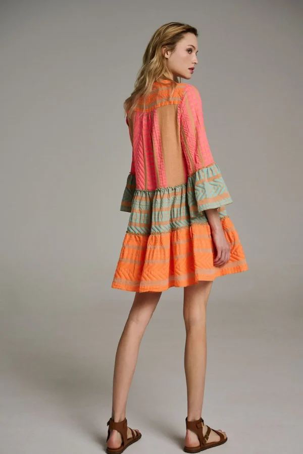 Devotion TWINS Kleider | Ella Short-N.Pink-N.Or/B.Blue
