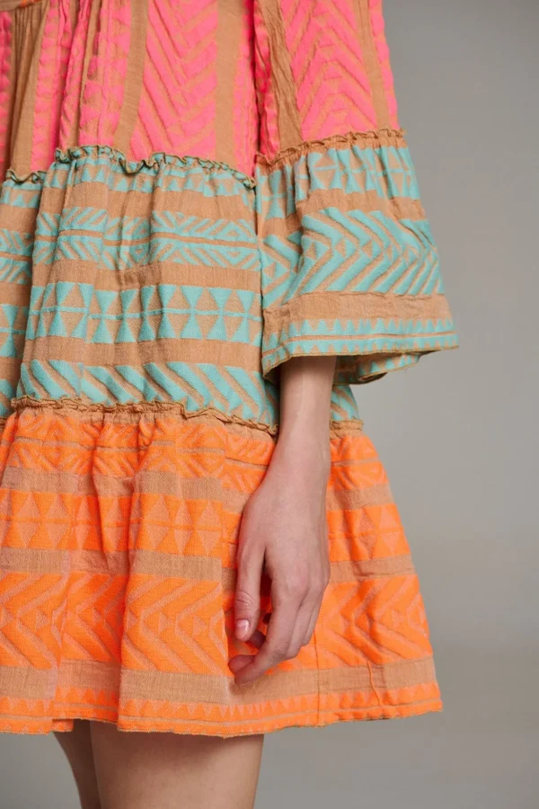Devotion TWINS Kleider | Ella Short-N.Pink-N.Or/B.Blue