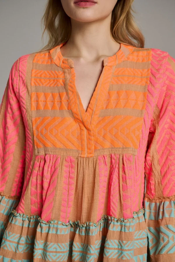 Devotion TWINS Kleider | Ella Short-N.Pink-N.Or/B.Blue