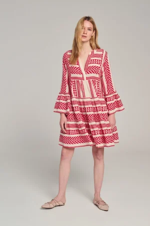 Devotion TWINS Kleider | Ella Short-Red/Offwhite