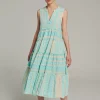 Devotion TWINS Kleider | Ella Sleeveless Midi-B.Blue/Offwhite