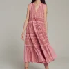 Devotion TWINS Kleider | Ella Sleeveless Midi-Camel-Purple/Pink