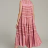 Devotion TWINS Kleider | Ella Sleeveless Midi-Camel-Purple/Pink