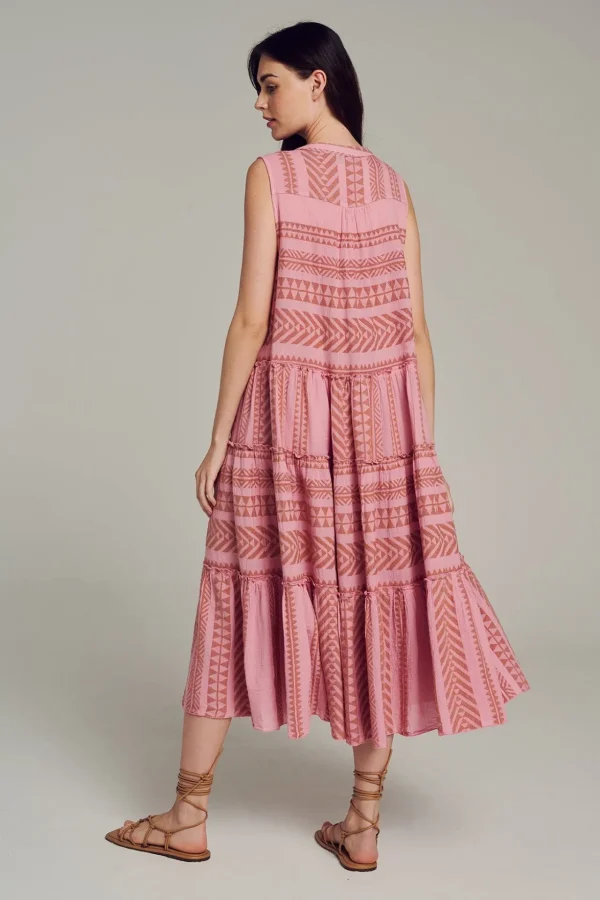 Devotion TWINS Kleider | Ella Sleeveless Midi-Camel-Purple/Pink