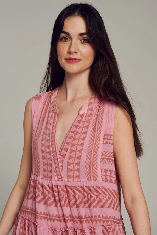 Devotion TWINS Kleider | Ella Sleeveless Midi-Camel-Purple/Pink