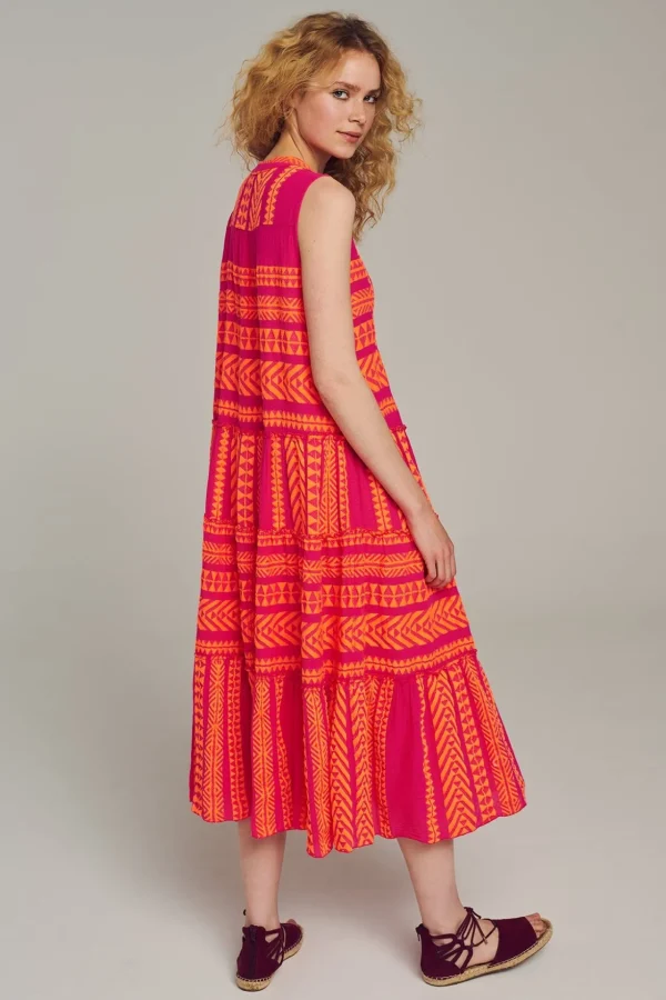 ella_sleeveless_midinoran_1.webp Devotion TWINS Kleider | Ella Sleeveless Midi-N.Orange/Fushia