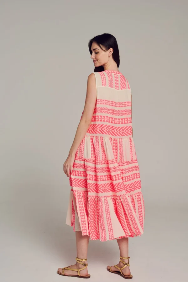 Devotion TWINS Kleider | Ella Sleeveless Midi-N.Pink/Offwhite