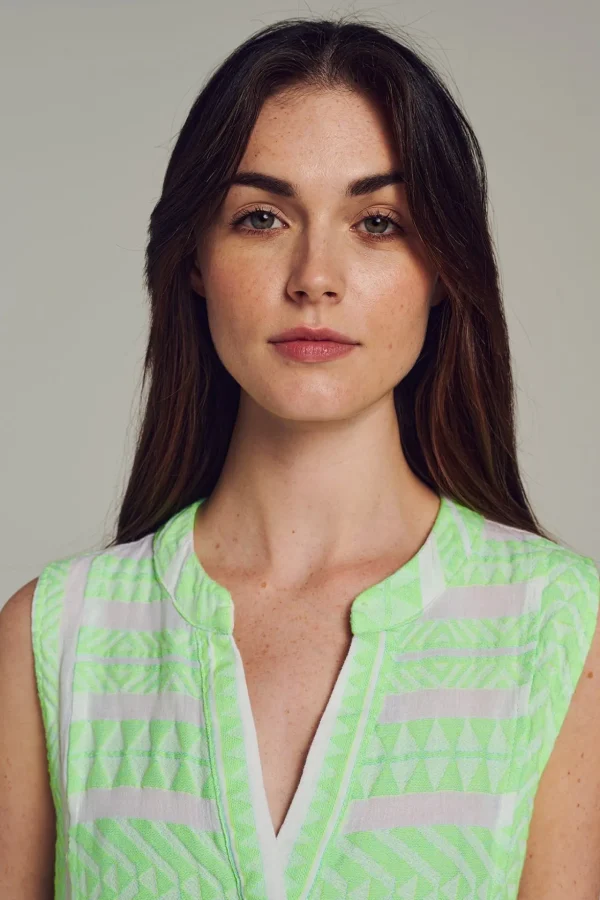 ella_sleeveless_shortngrn_2.webp Devotion TWINS Kleider | Ella Sleeveless Short-N.Gr-N.Lime/White