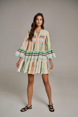Devotion TWINS Kleider | Ella-Offwhite With Colored Jacquard